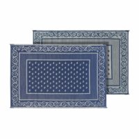 Faulkner Patio Mat, 12 ft x 9 ft, Polypropylene, Blue Vineyard