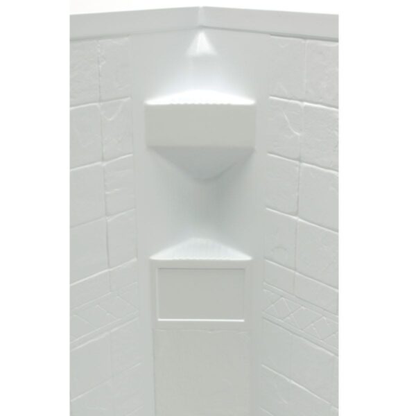 Lippert Shower Surround, 34x34 Neo Angle, Faux Slate, White