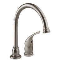 Dura Faucet RV Kitchen Faucet, High Arc Spout, Silver, Brushed Nickel
