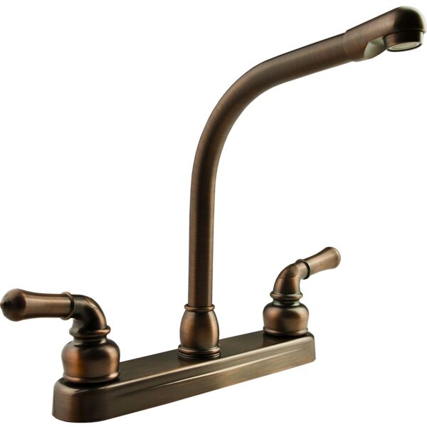 Dura Faucet RV Kitchen Faucet, High Arc, Teapot Handles, Bronze