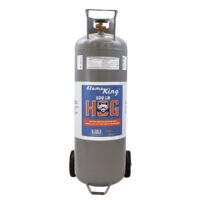 Flame King Portable Propane Tank, 100 lb, Gray, Powder Coated Steel, with Gauge and OPD Valve