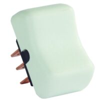 JR Products DPDT Rocker Switch, On-Off-On, 8-9A, White