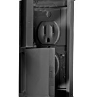 RV Designer Weatherproof Dual Receptacle, 125V AC, OEM, Black