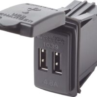 Blue Sea Systems 12-24 Volt USB Charging Outlet, 4.8 Amp, Contura Mount