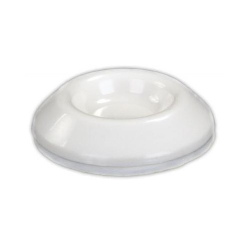 JR Products Door Stop Bumper, White Polymer Rubber, Self-Adhesive