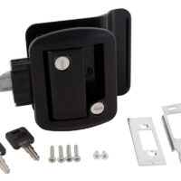 AP Products Travel Trailer Entry Door Handle, Paddle Style, Black
