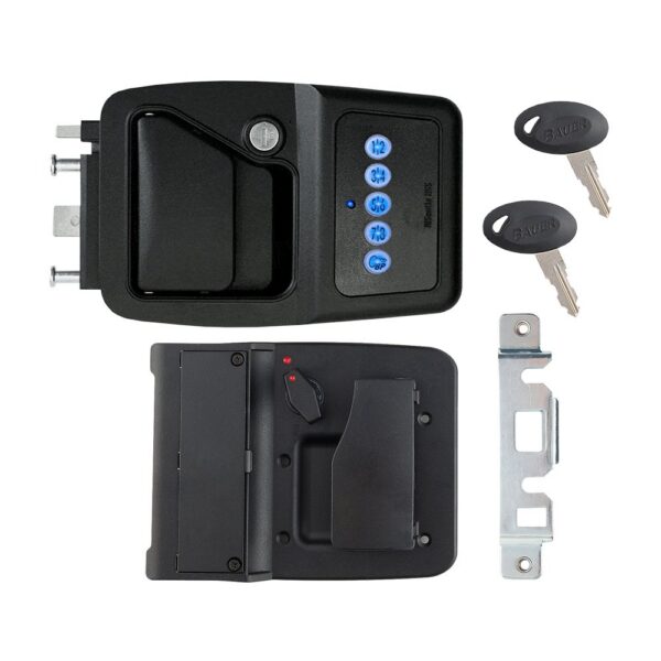 AP Products Motorhome Entry Door Handle, Paddle, Black, Bluetooth and Key