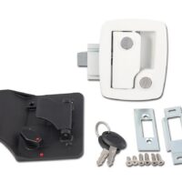 AP Products Entry Door Handle, Paddle, White, Bauer
