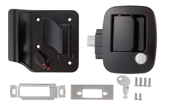 AP Products Paddle Entry Door Handle, Bauer Horse Trailer, Black