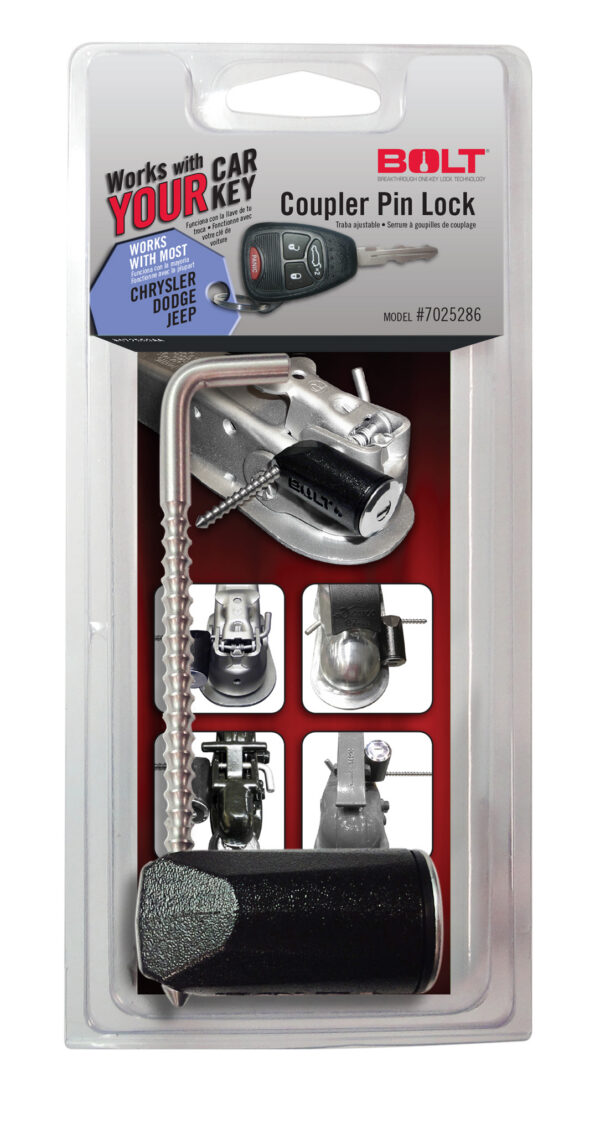 BOLT One-Key Coupler Lock, Barbell, 1/2 to 3-3/8 inch, Silver