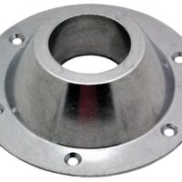 AP Products Table Leg Base, 6-5/8" Diameter, Silver, Surface Mount