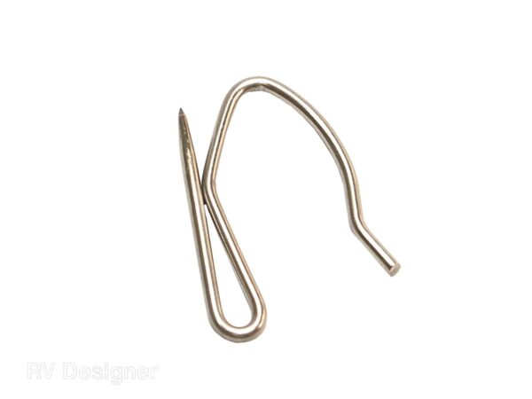 RV Designer Pin-On Curtain Hooks with Rings, Stainless Steel, Set of 14