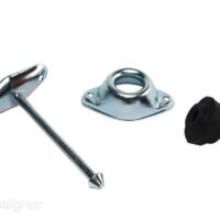 RV Designer Entry Door Holder, Straight Plunger, 4 Inch, Silver