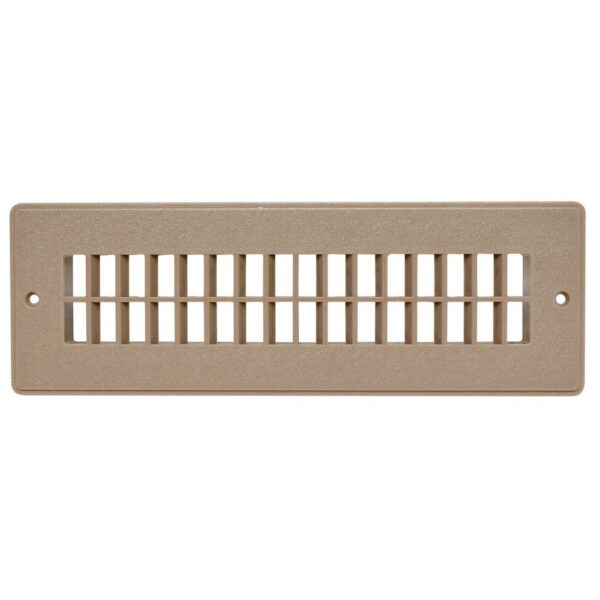 Valterra 10 x 2-1/4-Inch Rectangular Floor Register, Light Beige