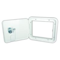 JR Products Lockable Access Door, 6.5 x 7.625 Inch, Polar White