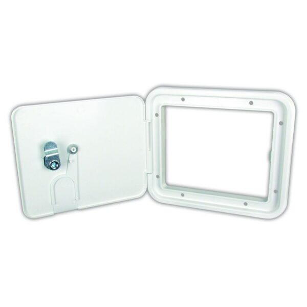 JR Products Lockable Access Door, 6.5 x 7.625 Inch, Polar White