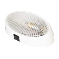 Arcon Porch Light with Rocker Switch, Oval, 6.3 Inch, Clear