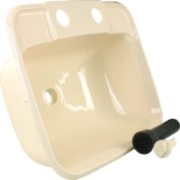 JR Products Single Bowl Fresh Water Sink, Flush Mount, Parchment