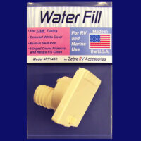 Zebra RV Fresh Water Inlet, 1.375 Inch Hose Barb, Colonial White