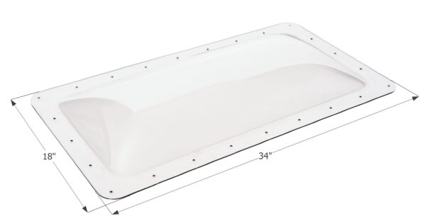 Icon Clear Rectangular Skylight, 30x14" Opening, 4" Bubble