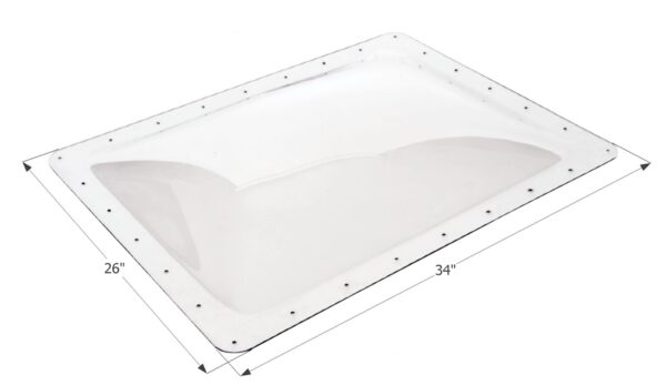 Icon Clear Rectangular Skylight, 34x14" Opening, 4" Bubble