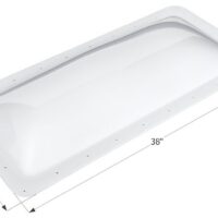Icon White Rectangular Skylight, 34x14" Opening, 4" Bubble