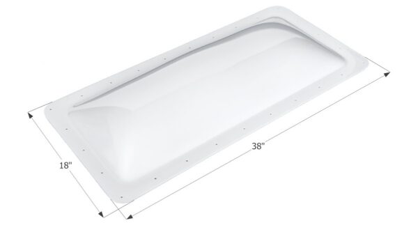 Icon White Rectangular Skylight, 34x14" Opening, 4" Bubble