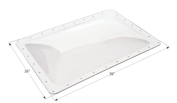 Icon Clear Rectangular RV Skylight, 34x22 Opening