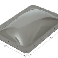 Icon Smoke Rectangular RV Skylight, 22x14 Opening