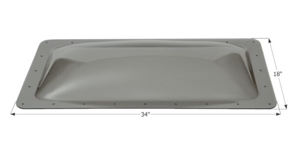 Icon Smoke Rectangular RV Skylight, 30x14 Opening