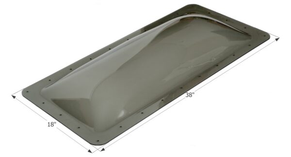 Icon Smoke Rectangular RV Skylight, 34x14 Opening