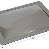 Icon Smoke Rectangular RV Skylight, 24x18 Opening