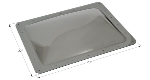 Icon Smoke Rectangular RV Skylight, 24x18 Opening