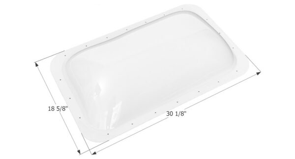 Icon White Rectangular Skylight, 27x15-3/4 in. Opening, 5-1/2 in. Tall