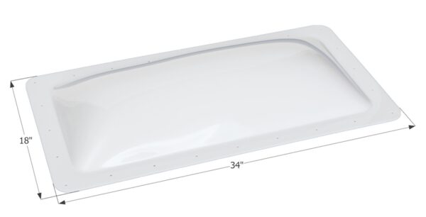 Icon White Rectangular Skylight, 30x14 in. Opening, 4 in. Tall