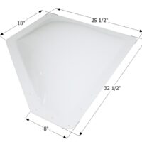 Icon Neo-Angle Skylight, 28-1/2 x 21-1/2 Inch Opening, 5 Inch Bubble, White
