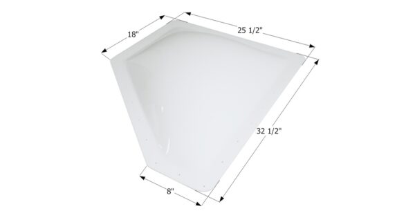 Icon Neo-Angle Skylight, 28-1/2 x 21-1/2 Inch Opening, 5 Inch Bubble, White