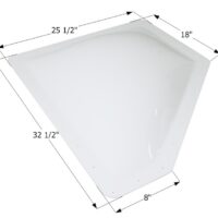 Icon RV Skylight Dome 28-1/2x21-1/2 Inch Neo-Angle, White, 5 Inch
