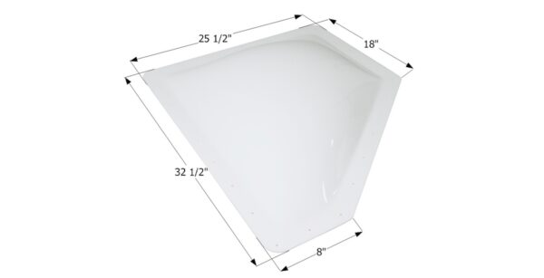 Icon RV Skylight Dome 28-1/2x21-1/2 Inch Neo-Angle, White, 5 Inch