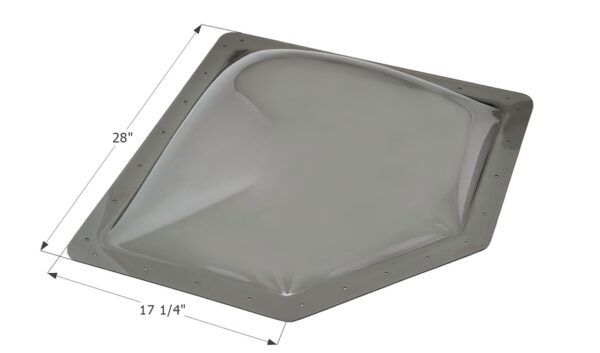 Icon RV Skylight Smoke Neo-Angle 24x14.25 Opening, 7-inch Dome
