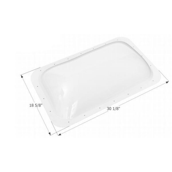 Icon RV Skylight Clear Rectangular 27x15.75 Opening, 5.5-inch Dome