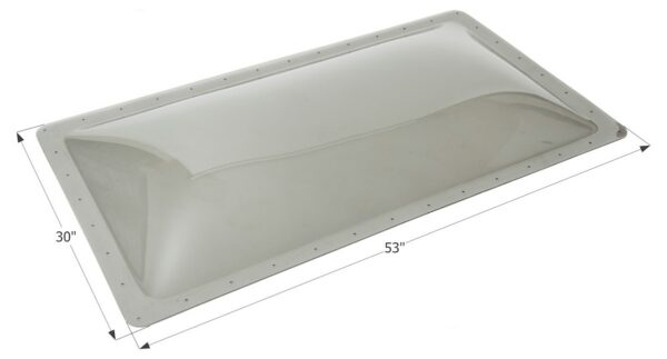 Icon RV Skylight Smoke Rectangular 49x26 Opening, 5-inch Dome