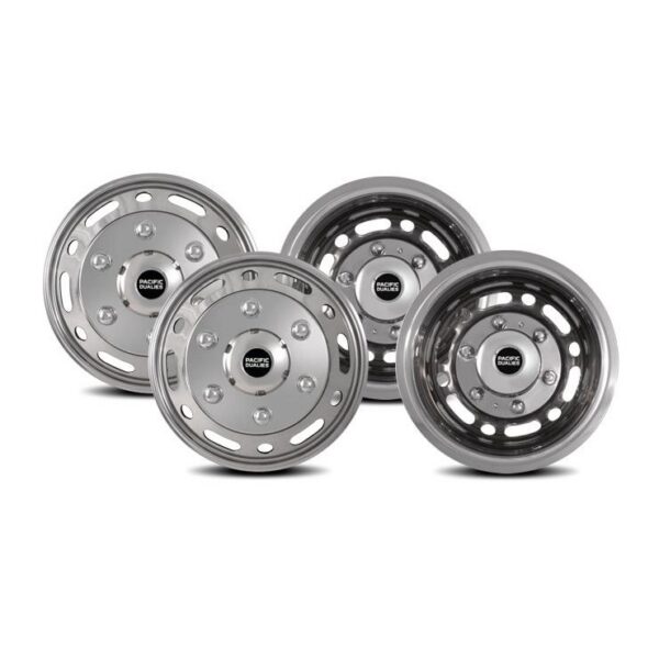 Pacific Dualies 16" Wheel Simulator, 6 Lug, Snap-On, Dodge-Specific, Set of 4