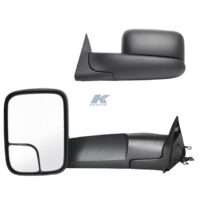K-Source Manual Towing Mirror, 7 x 10 in, Folding, Black
