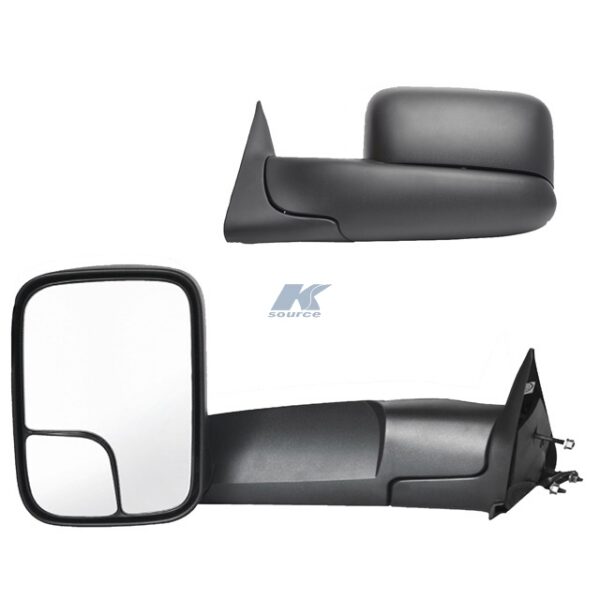 K-Source Manual Towing Mirror, 7 x 10 in, Folding, Black