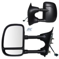 K-Source Power Heated Towing Mirror, 3-1/2 in Extension, 21-1/2 in Extended Width, Single