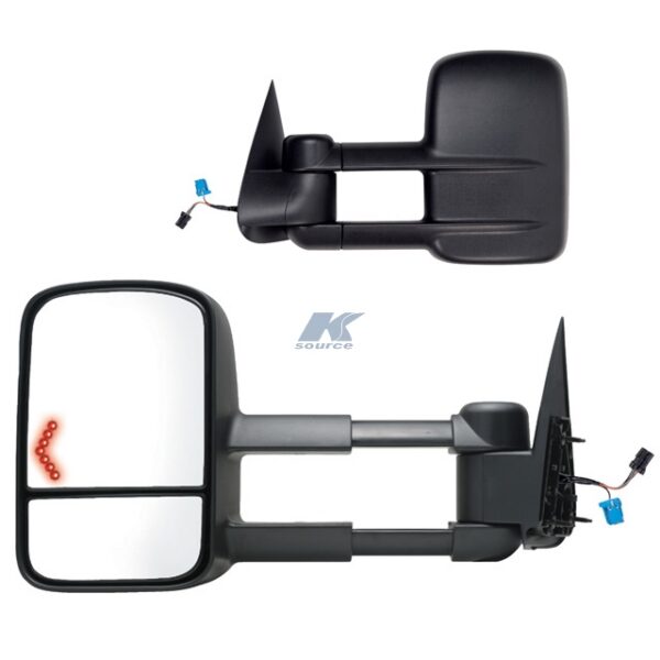 K-Source Extendable Towing Mirror Set, Electric Heated, 22 Inch Extended Width
