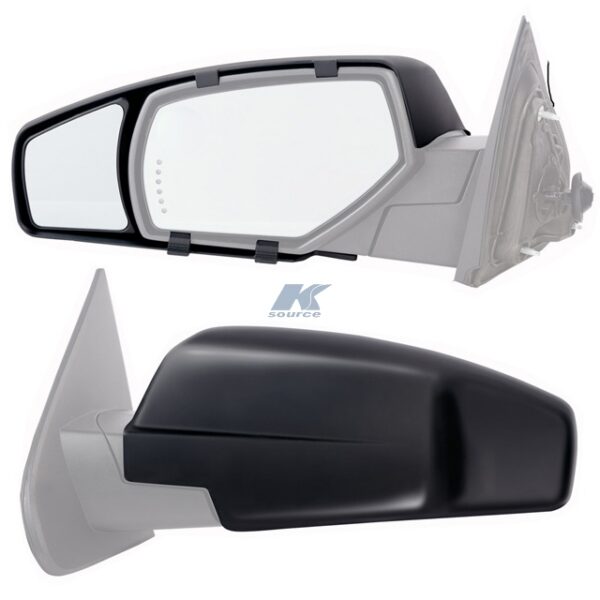 K-Source Manual Add-On Towing Mirrors, 3-3/8 x 4-1/4 Inch Glass, Pair