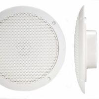 PQN Audio Ultra-Slim Waterproof Speaker 6 Inch, White, Set of 2