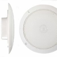 PQN Audio Ultra-Slim Waterproof Speaker 5 Inch, White, Set of 2